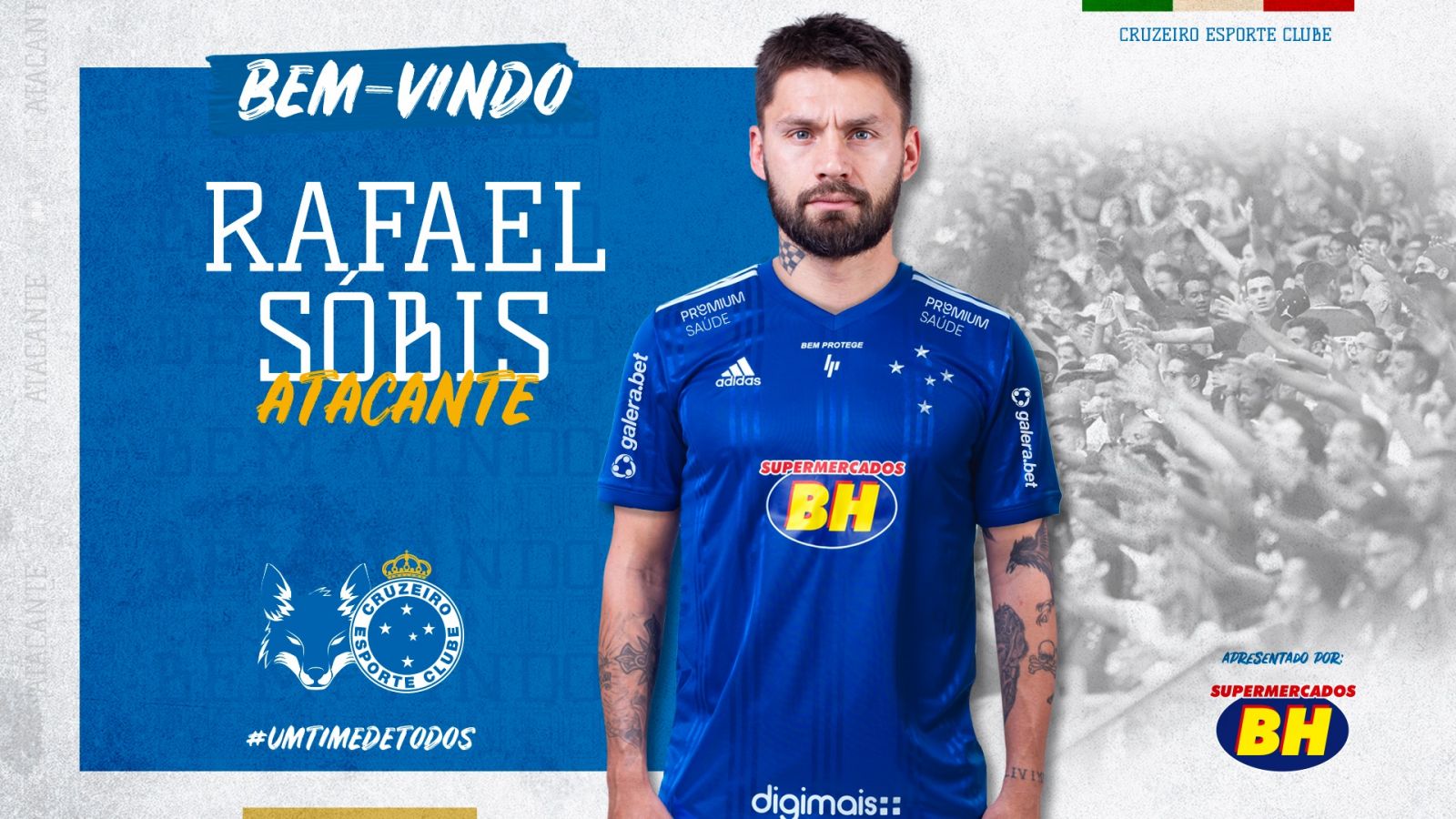 Campeão com a camisa celeste, Rafael Sóbis está de volta e assina com o Cruzeiro até dezembro de 2021